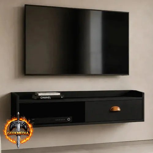 Rack Suspenso Bancada Parede Em Mdp Industrial 90x27x23cm Preto