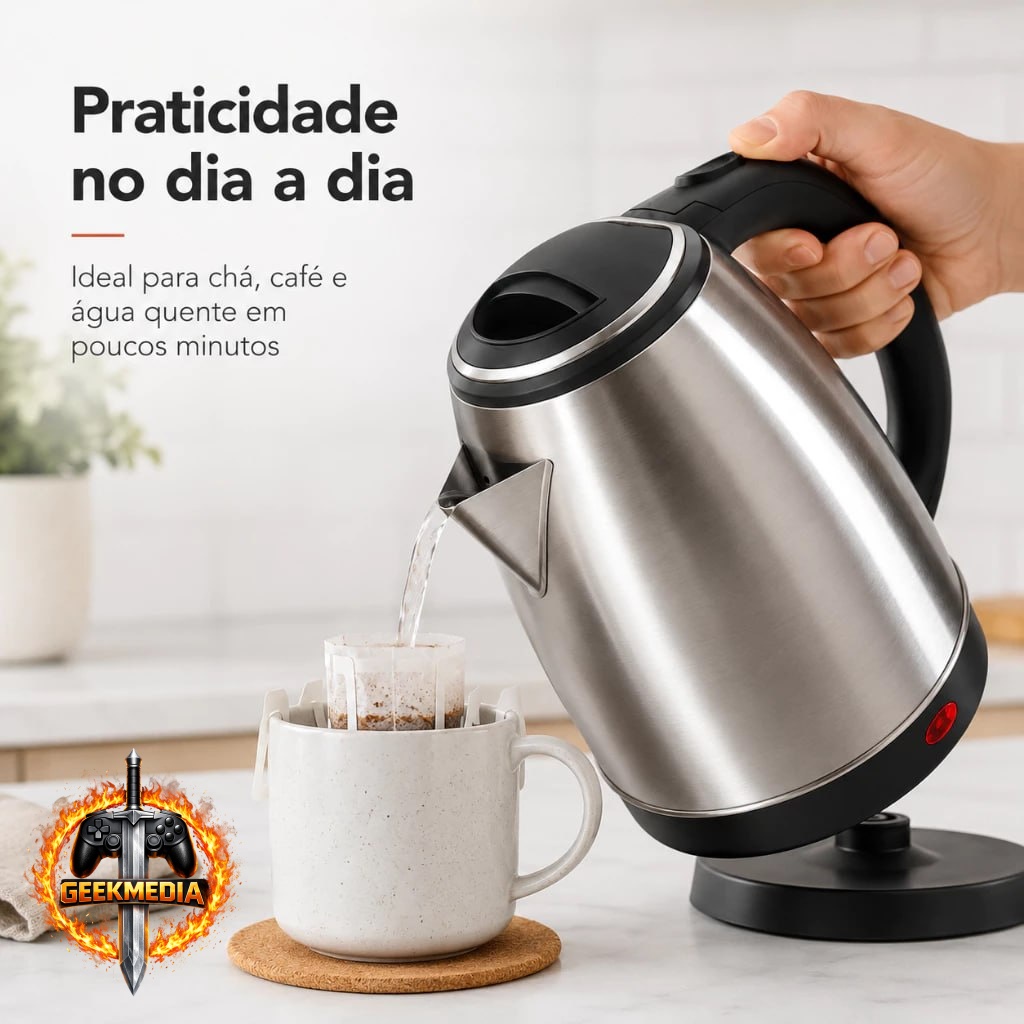Chaleira Jarra Elétrica Inox 1.8L 1000W