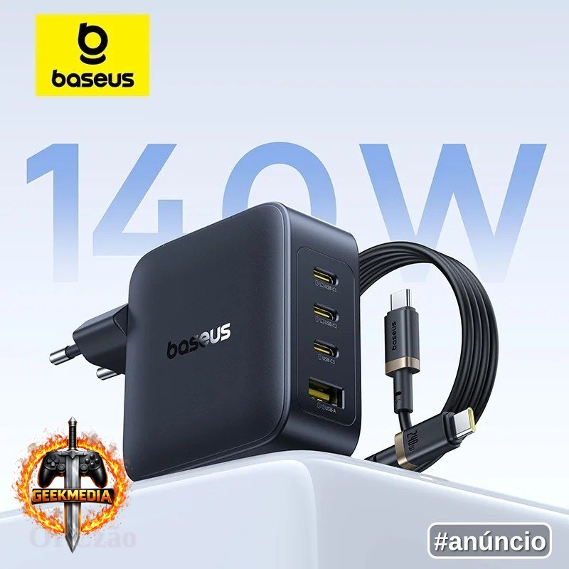 Carregador Baseus 140W GaN PD USB-C