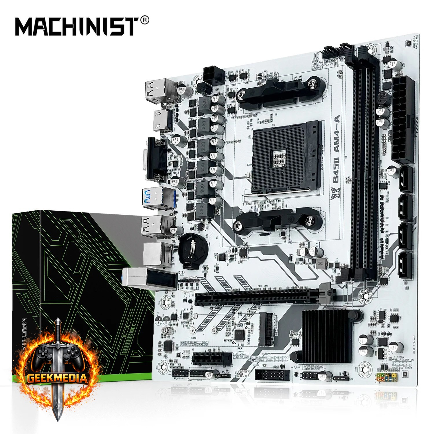 Placa-mãe B450M Machinist Branca