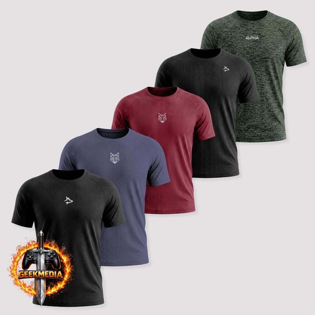 Kit 5 Camisetas Dry Alpha Masculina
