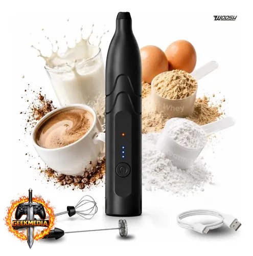 Mixer Elétrico Portátil 2 em 1 Recarregável USB