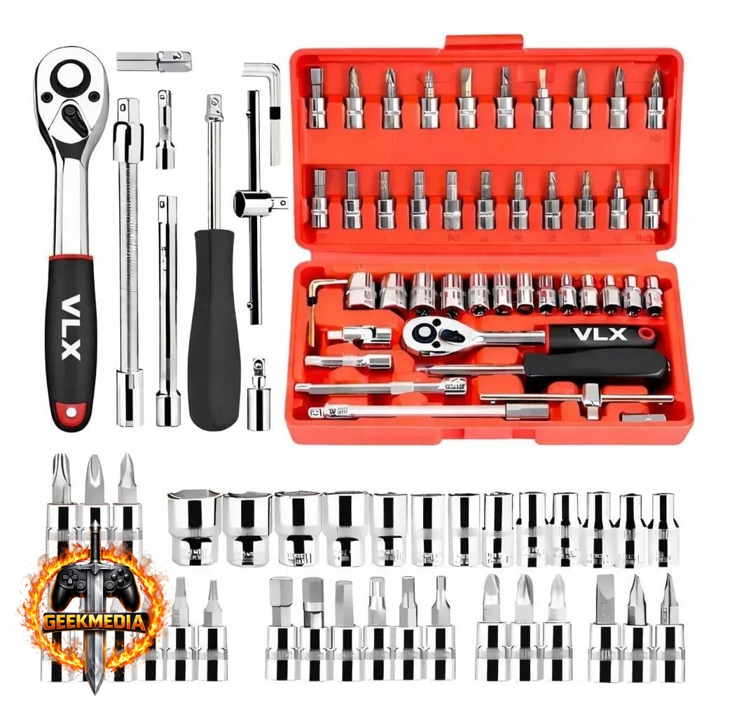 Kit Ferramentas 46 Peças VLX Vermelho