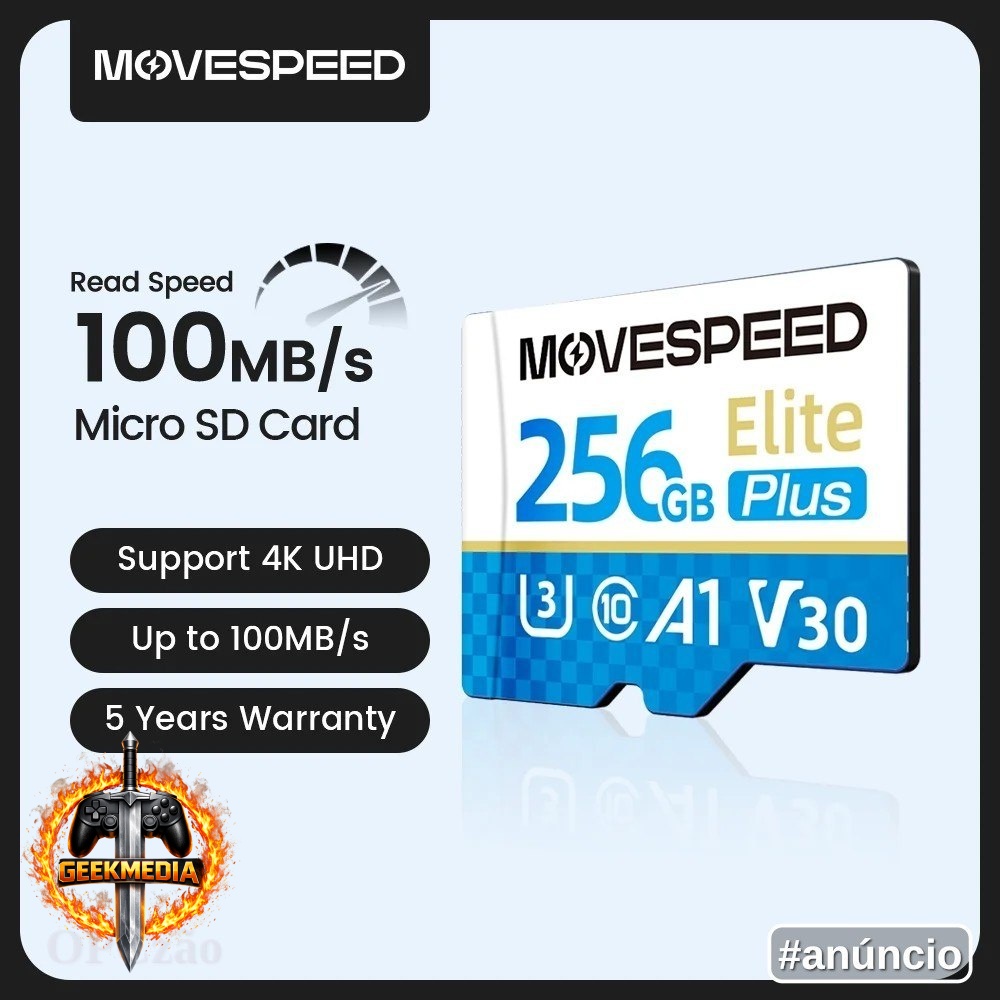 Cartão de Memória MOVESPEED Micro SD T300 U3 64GB