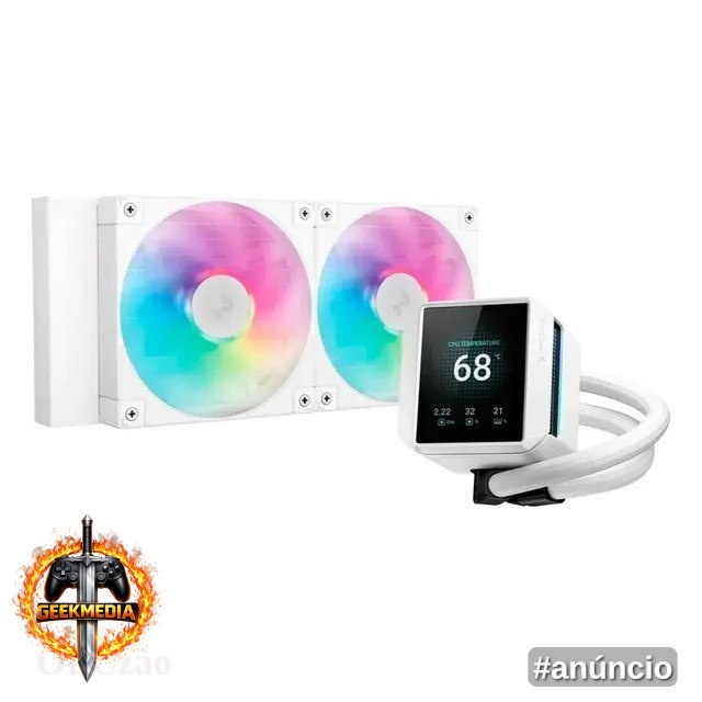 Water Cooler 240mm Deepcool Mystique ARGB Branco com Display