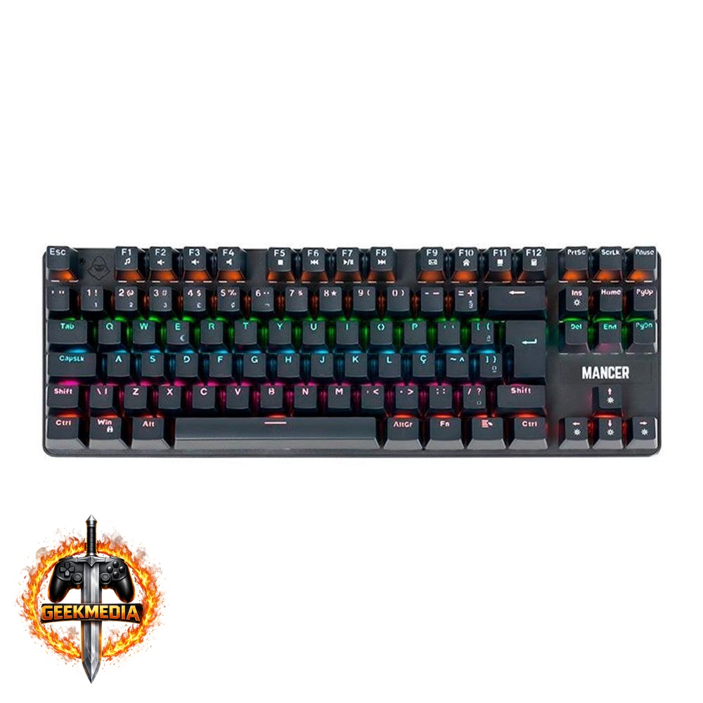 Teclado Mecânico Mancer Shade Mk3 Rainbow Switch Huano Vermelho