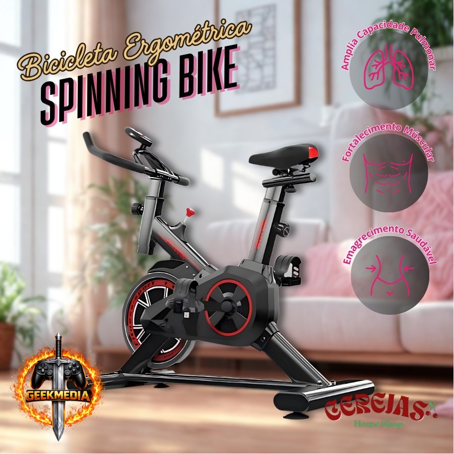 Bicicleta Ergométrica Spinning Fitness Profissional 120kg