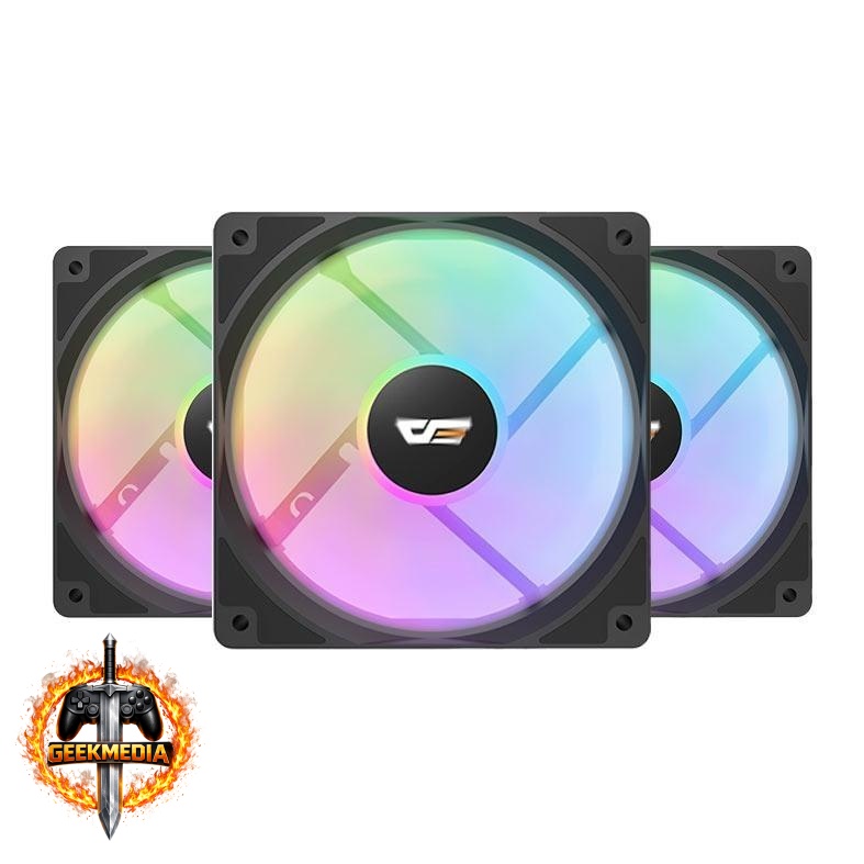 Kit 3 Ventoinhas Aigo Darkflash Cl12 Rainbow 120mm