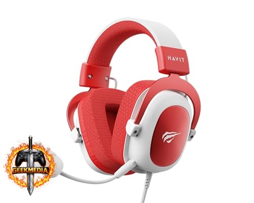 Fone de Ouvido Gamer Havit H2002d Vermelho e Branco