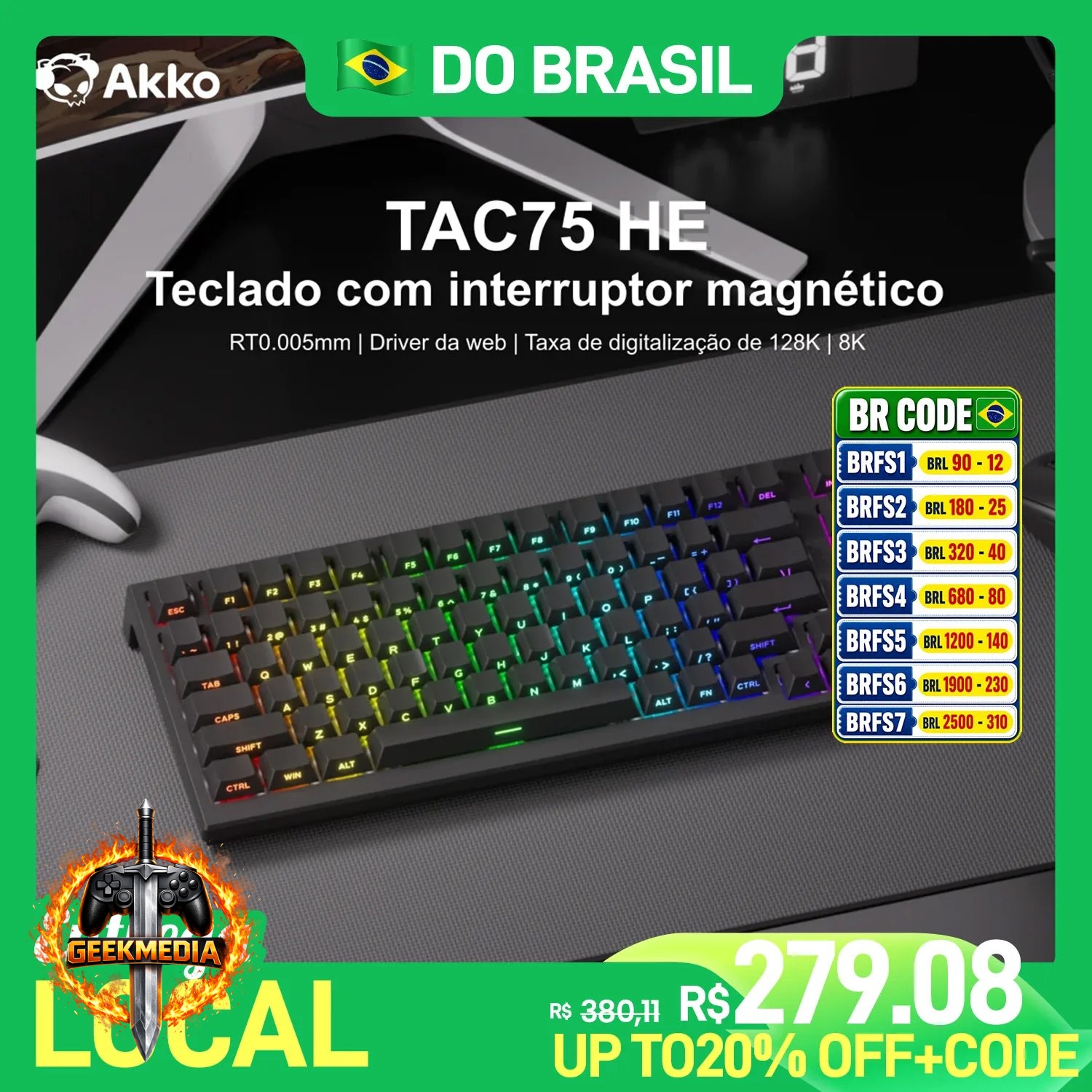 Teclado Magnético Akko Tac75 He