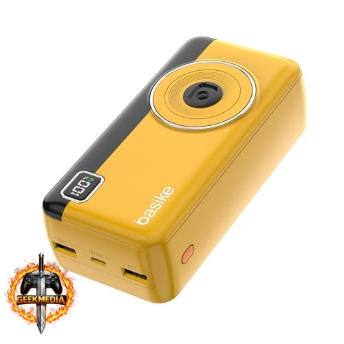 Power Bank Basike 30000mAh com Cabo Integrado (Amarelo)