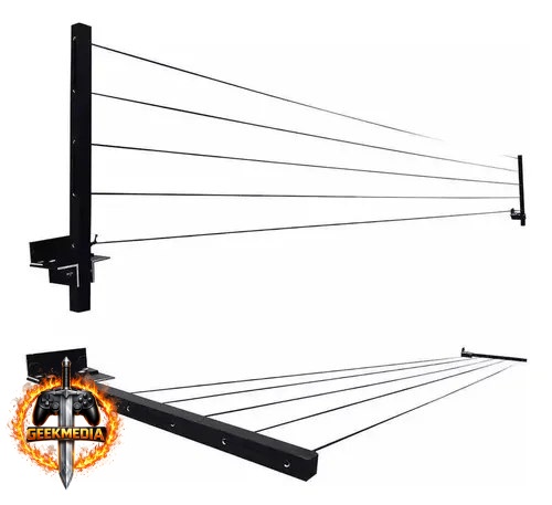 Varal de Parede Dobrável Reforçado 80kg