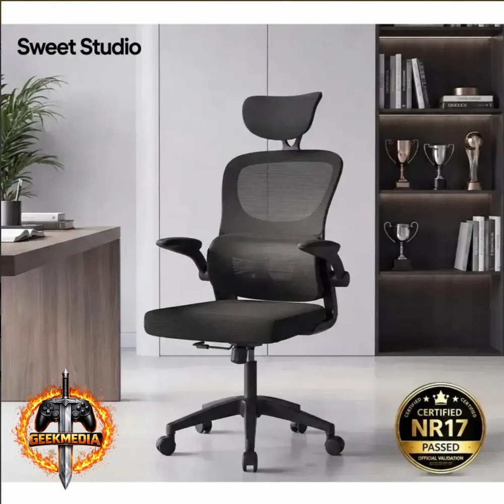 Cadeira Escritório Ergonômica Giratória com Apoio Lombar Python Fly