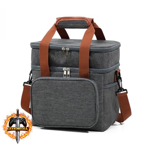 Bolsa Térmica Marmita Lancheira Grande Dois Andares Cinza