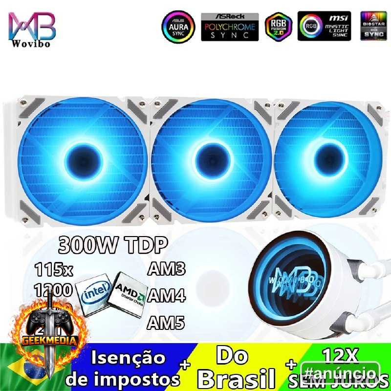 Water Cooler Wovibo aRGB 240mm/360mm para AMD e Intel