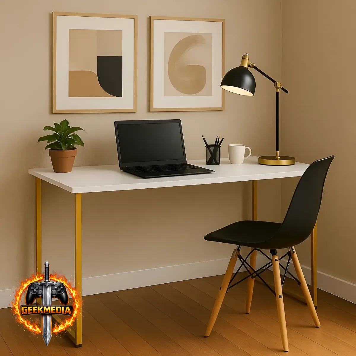 Escrivaninha Industrial Mesa Estudo Aparador Office Aço MDF
