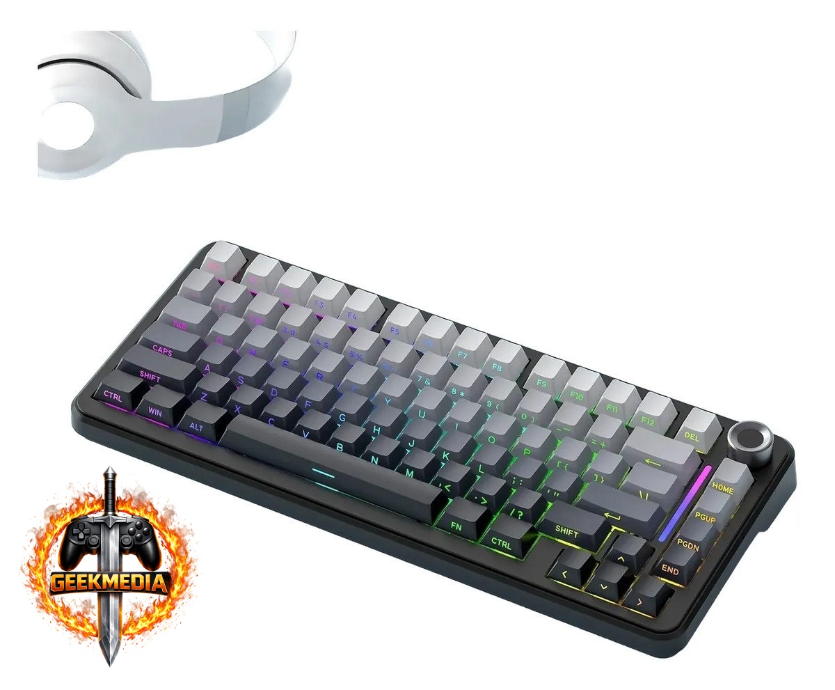 Teclado Mecânico F75 Sem Fio 75% RGB