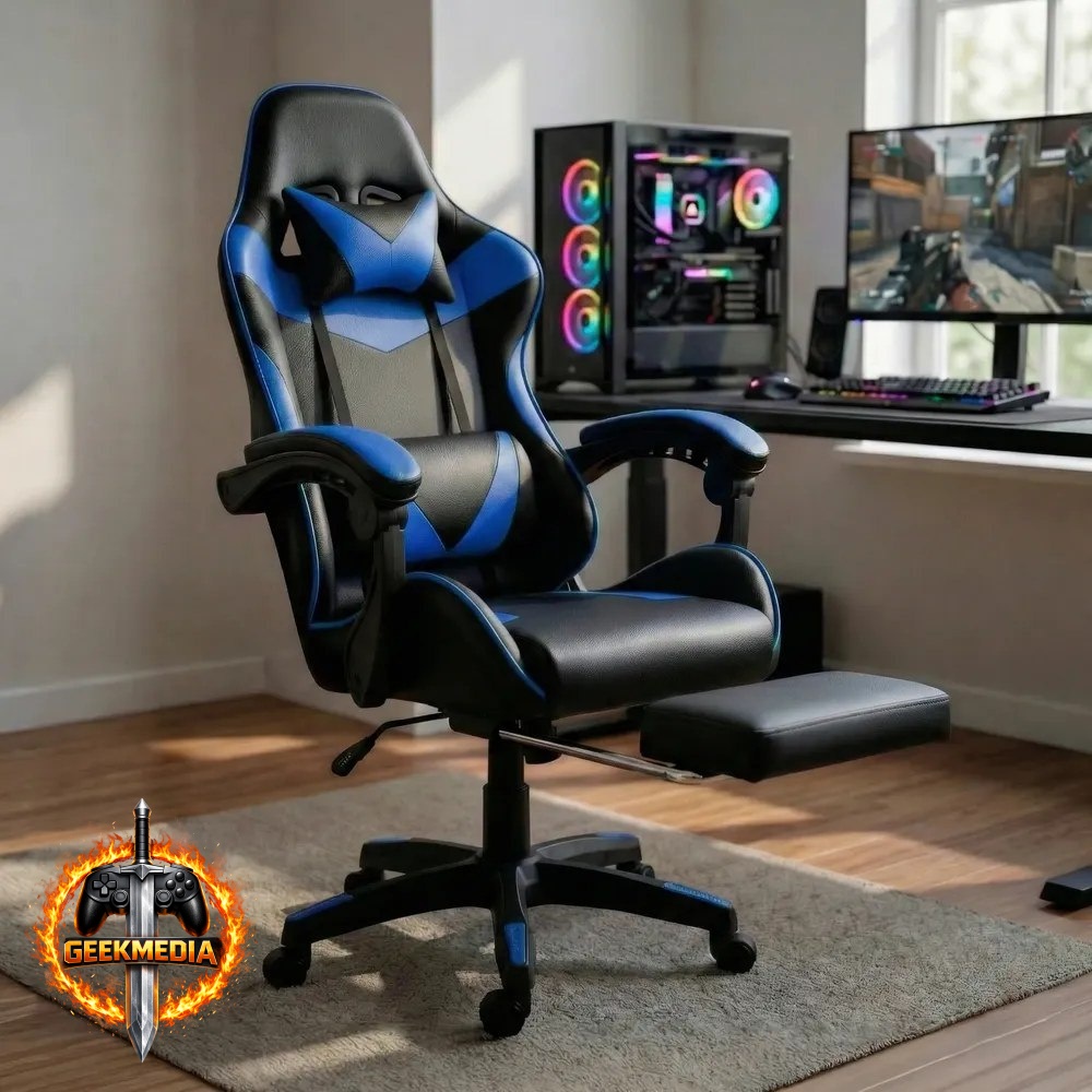 Cadeira Gamer Com Apoio Para Pés