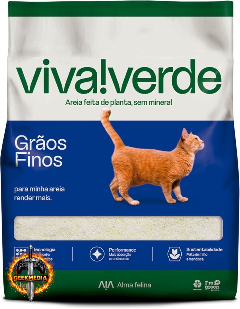 Areia Higiênica Biodegradável para Gatos Viva Verde 4kg