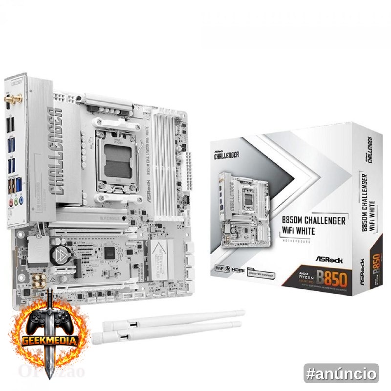 Placa Mãe ASRock B850M Challenger WiFi White
