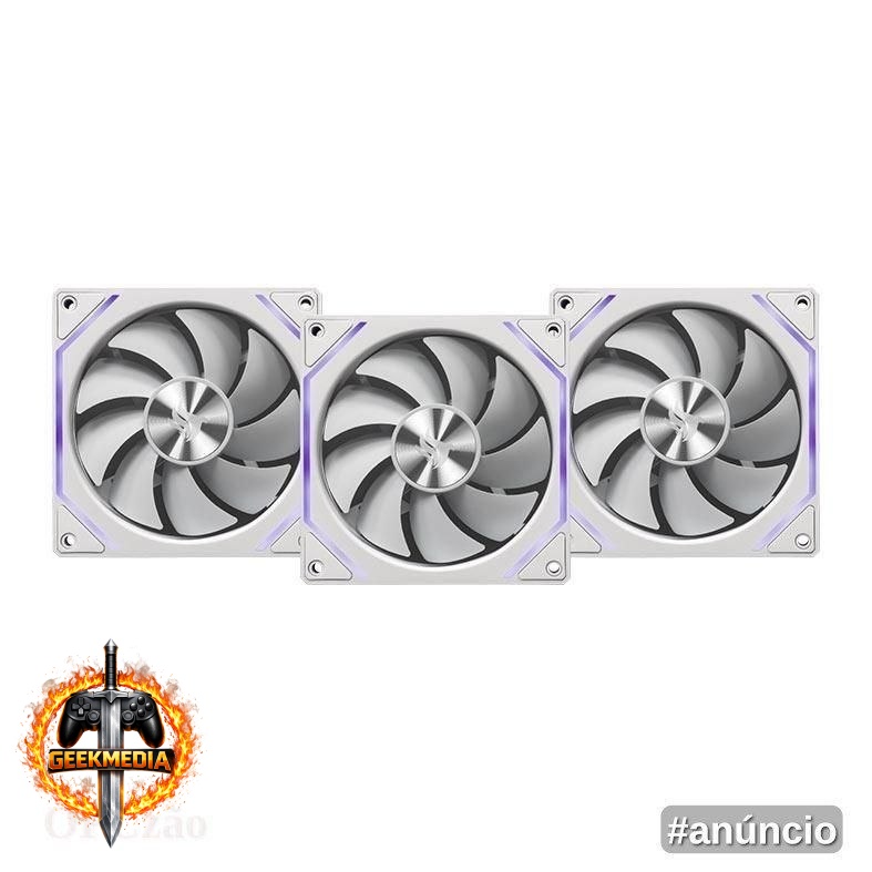 Kit Ventoinha Pichau Ventus NX ARGB 3x120mm Branco