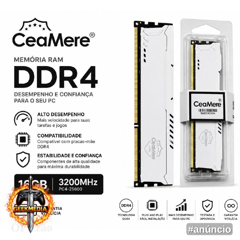 Memória RAM DDR4 16GB 3200MHz CeaMere