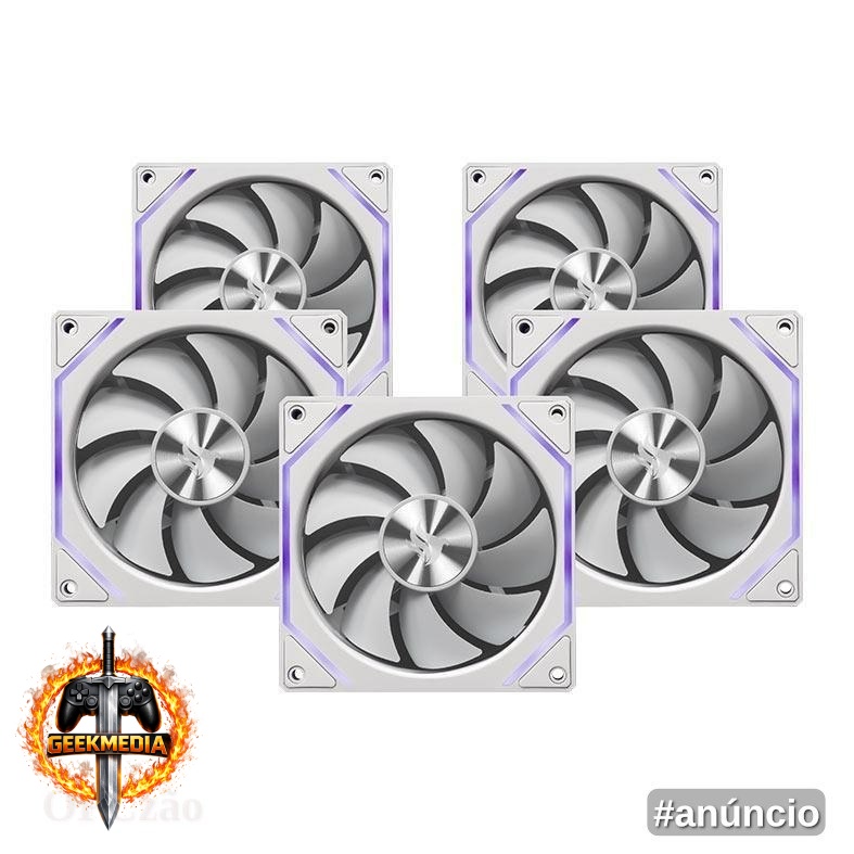 Kit 5x Ventoinha Pichau Ventus NX ARGB 120mm Branco