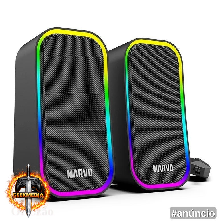 Caixa de Som Marvo SG-285 RGB 3W Preta