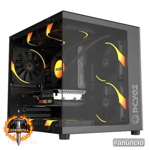 Gabinete Gamer Pcyes Forcefield Mini Black Vulcan