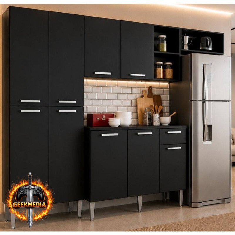Cozinha Compacta Pequim Multimóveis V2933 com Balcão