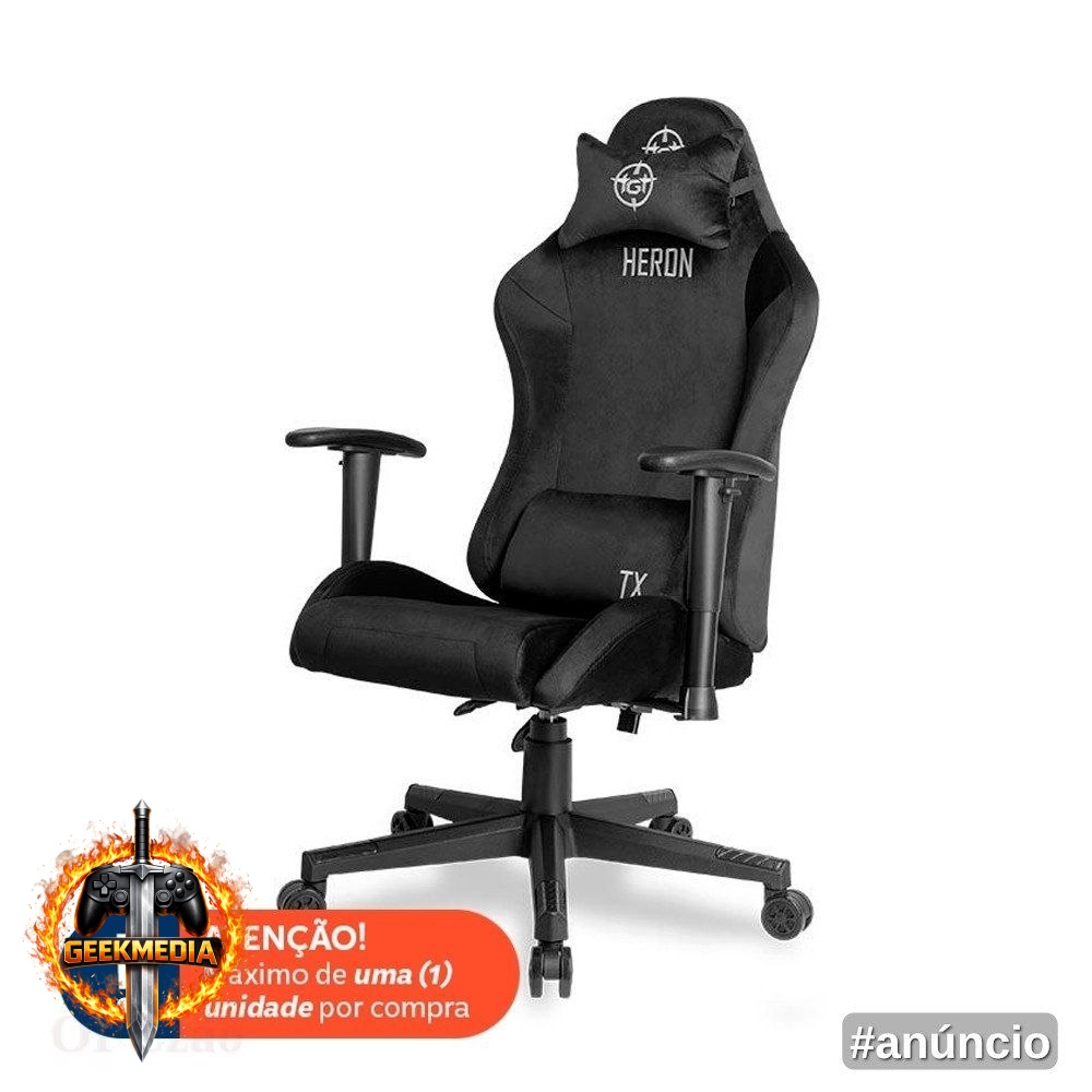 Cadeira Gamer TGT Heron TX Tecido, Preto