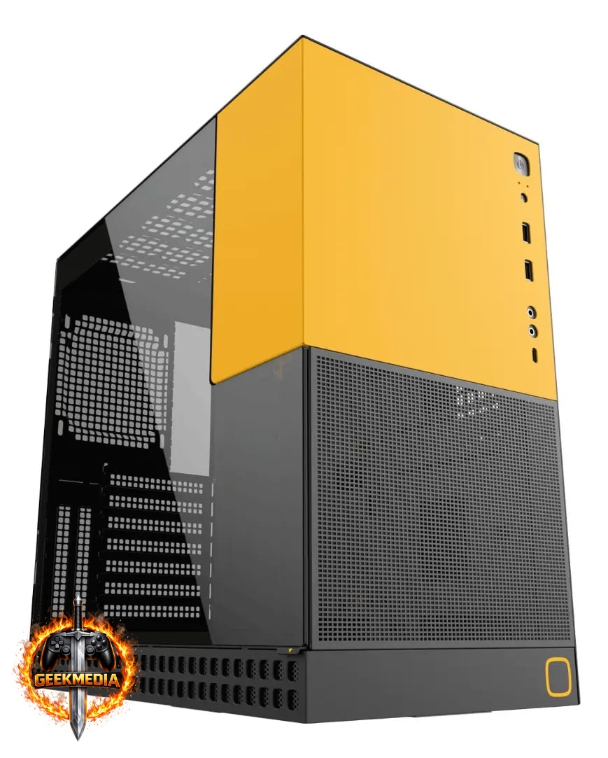 Gabinete Geometric Future Model4 King Arthur Preto e Amarelo