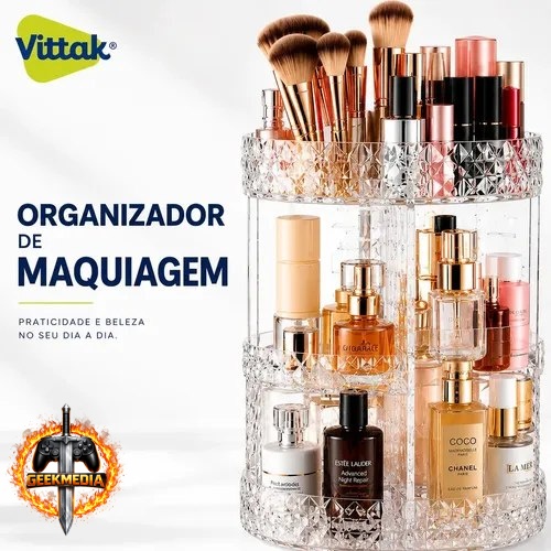 Organizador de Maquiagem Vittak Acrílico Giratório 360º