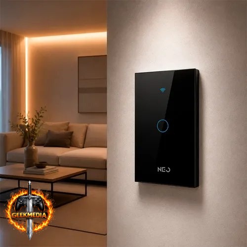 Interruptor Inteligente Smart Wifi 1 Botão Touch Preto Neo