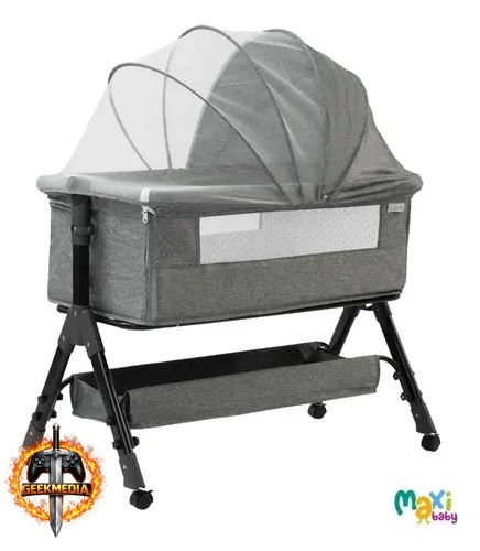 Berço Portátil Funcional Maxy Baby Cinza Belle