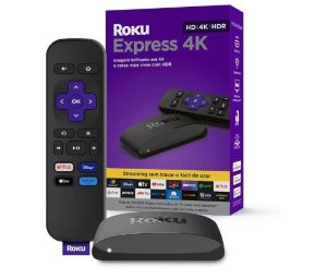 Roku Express 4K Dispositivo de streaming para TV HD, 4K, HDR compatível com Alexa, Siri e Google