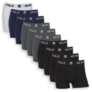 Kit 10 Cuecas Boxer Polo Wear Masculina Sem Costura