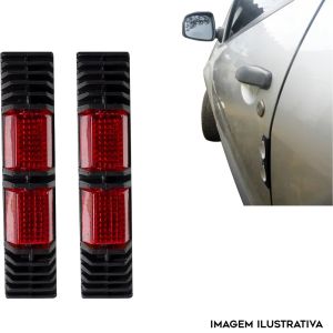 Protetor de Porta Carro Olho Gato Vermelho Refletivo Universal Par