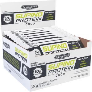 Banana Brasil Barra De Proteínas Coco Com Cobertura Chocolate Branco 12x30G