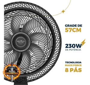 Ventilador 2 Em 1 Britânia Maxx Force 8 Pás Preto