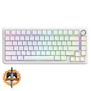 Teclado Gamer Mecânico Sem Fio Bluetooth Tri Mode 75% Free Wolf