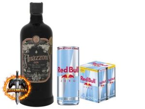 Kit Gin Amázzoni Rio Negro 750ml  Red Bull Zero (4 Latas)