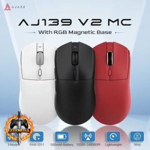 Mouse Gamer Sem Fio AJAZZ AJ139 PRO PAW3395 26000 DPI