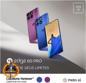 Motorola Edge 60 PRO 5G - 256GB 24GB RAM - Câmera 50MP Sony - Azul Marinho