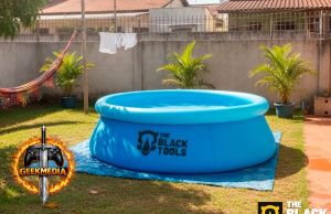 Piscina Inflável Circular The Black Tools 1400l Reforçada
