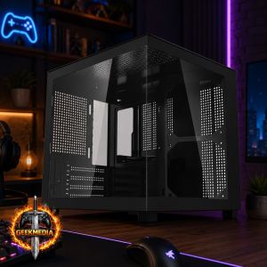 Gabinete Gamer Aquário Aigo Apollo A275, Mini-Tower, Lateral de Vidro, Preto