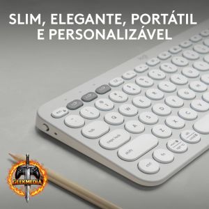 Logitech Pebble Keys 2 K380s - Teclado Bluetooth - Múltiplos Dispositivos - Branco