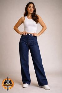 Calça Jeans Wide Leg Feminina Cintura Alta Sem Lycra Stillge