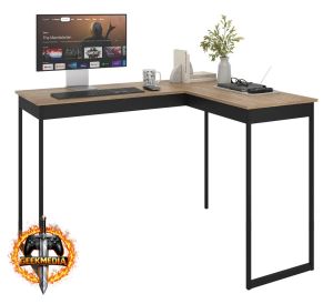 Escrivaninha Em L Mesa De Canto Lamina Com Preto Estilo Industrial Vintage