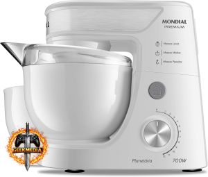 Batedeira Planetária Mondial Branco/Inox 700W
